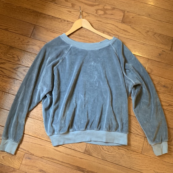 Project Social T Ludlow Gray Crewneck Velour Sweatshirt - Picture 3 of 10